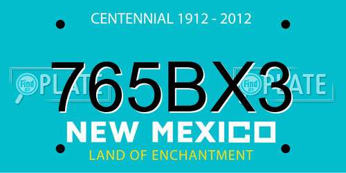 765BX3 New Mexico License Plate