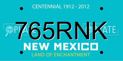 765RNK New Mexico License Plate