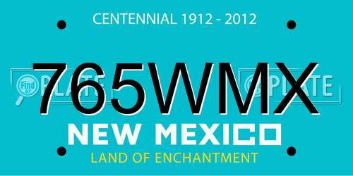 765WMX New Mexico License Plate
