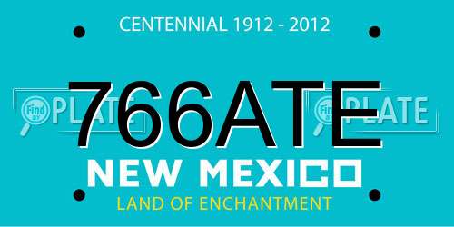 766ATE New Mexico License Plate