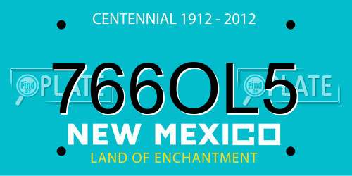 766OL5 New Mexico License Plate