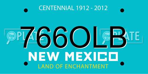 766OLB New Mexico License Plate