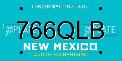 766QLB New Mexico License Plate