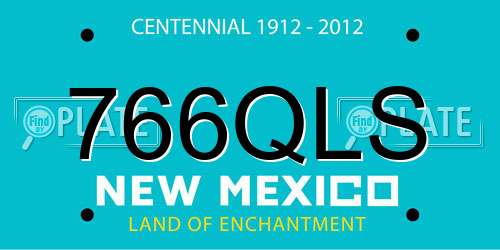 766QLS New Mexico License Plate
