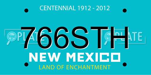 766STH New Mexico License Plate