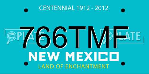 766TMF New Mexico License Plate