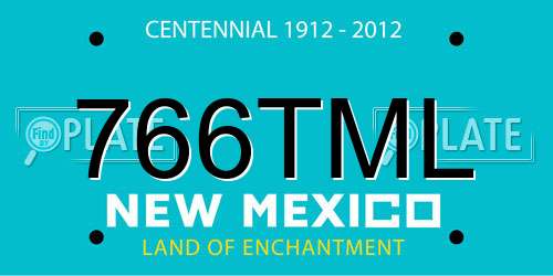 766TML New Mexico License Plate