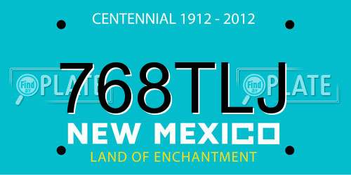 768TLJ New Mexico License Plate