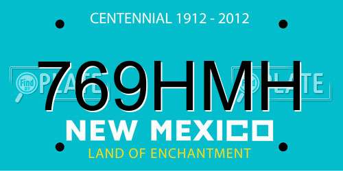 769HMH New Mexico License Plate