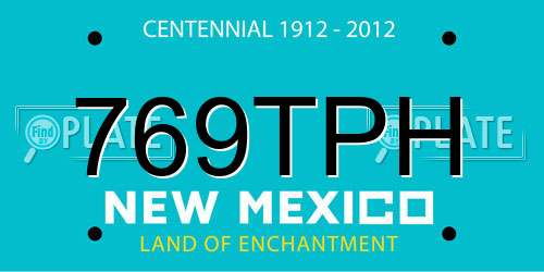 769TPH New Mexico License Plate