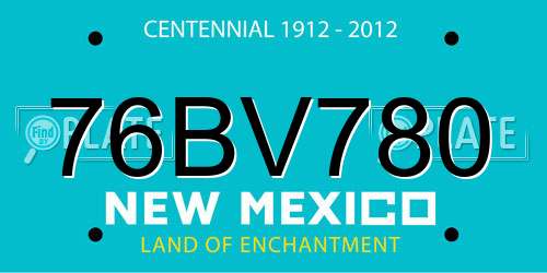 76BV780 New Mexico License Plate