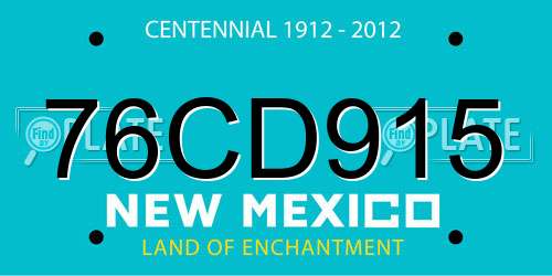 76CD915 New Mexico License Plate