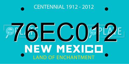 76EC012 New Mexico License Plate