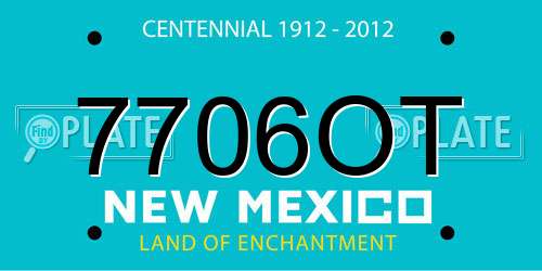 7706OT New Mexico License Plate
