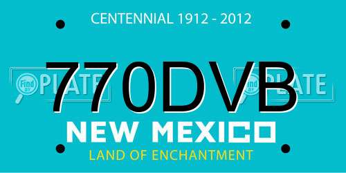 770DVB New Mexico License Plate