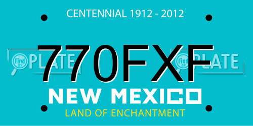 770FXF New Mexico License Plate