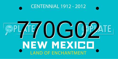 770G02 New Mexico License Plate