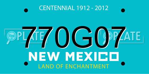770G07 New Mexico License Plate