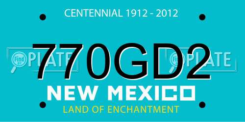 770GD2 New Mexico License Plate