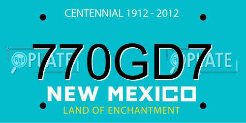 770GD7 New Mexico License Plate