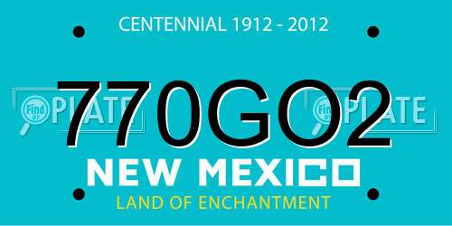770GO2 New Mexico License Plate