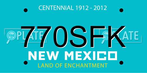 770SFK New Mexico License Plate