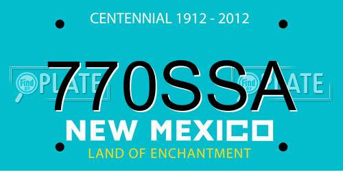 770SSA New Mexico License Plate