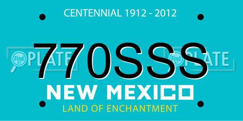 770SSS New Mexico License Plate