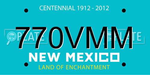 770VMM New Mexico License Plate