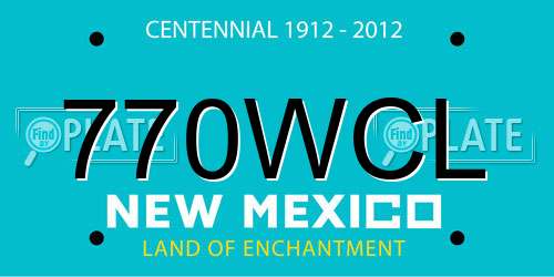 770WCL New Mexico License Plate
