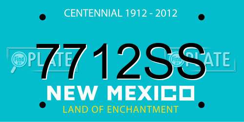 7712SS New Mexico License Plate