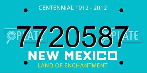 7720587 New Mexico License Plate
