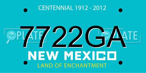 7722GA New Mexico License Plate