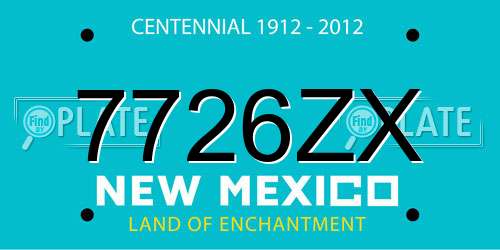 7726ZX New Mexico License Plate