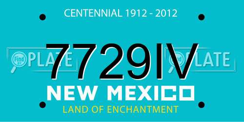 7729IV New Mexico License Plate