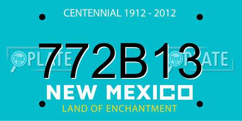 772B13 New Mexico License Plate