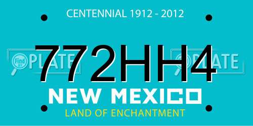 772HH4 New Mexico License Plate
