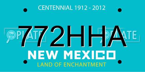 772HHA New Mexico License Plate