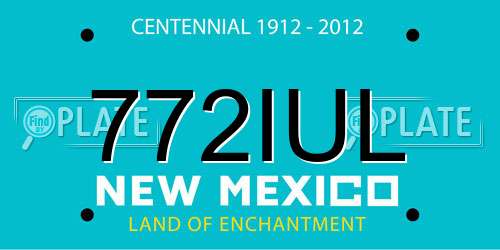 772IUL New Mexico License Plate