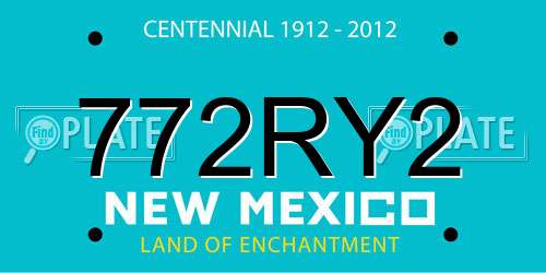 772RY2 New Mexico License Plate