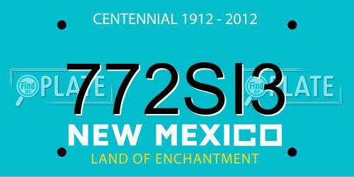 772SI3 New Mexico License Plate