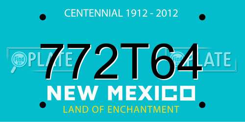 772T64 New Mexico License Plate