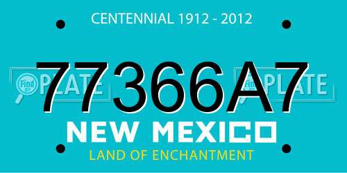 77366A7 New Mexico License Plate