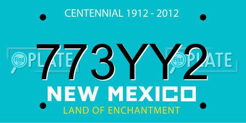773YY2 New Mexico License Plate