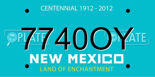 7740OY New Mexico License Plate