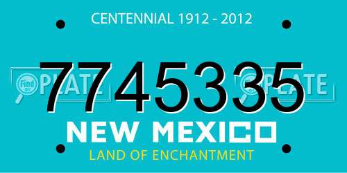 7745335 New Mexico License Plate