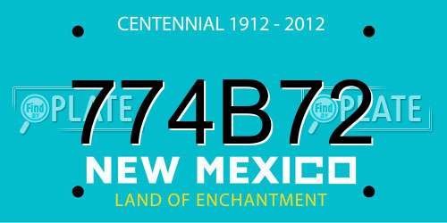774B72 New Mexico License Plate