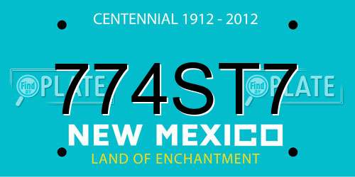 774ST7 New Mexico License Plate