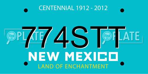 774STT New Mexico License Plate