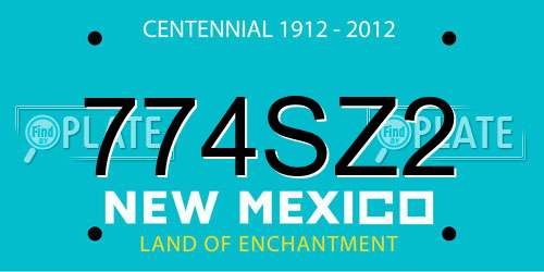 774SZ2 New Mexico License Plate